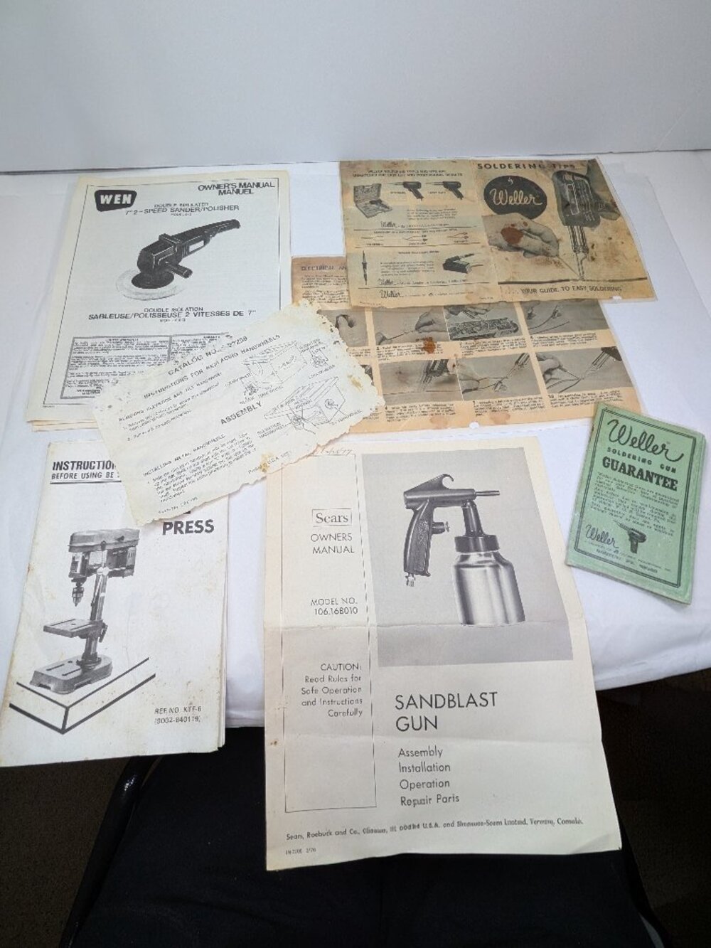 Vintage 1960s-80s Workshop Manuals Ephemera Lot Junk Journal Paper Sears Weller